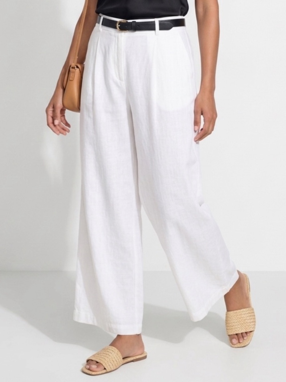 White wide legged summer pants